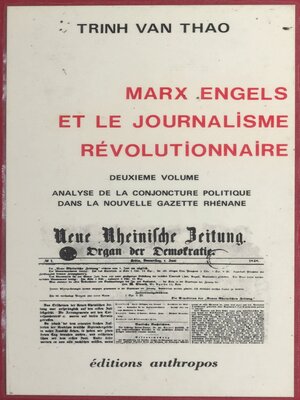 cover image of Marx, Engels et le journalisme révolutionnaire